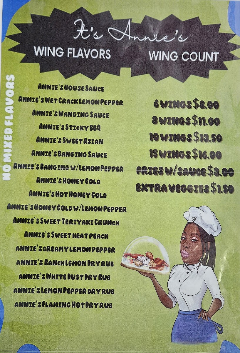 It's Annie's menu board