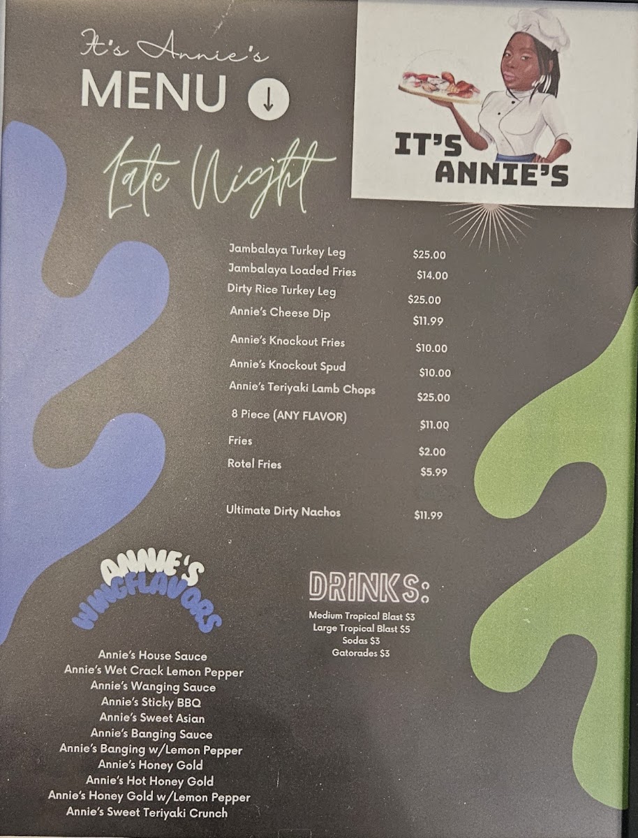 It's Annie's menu board