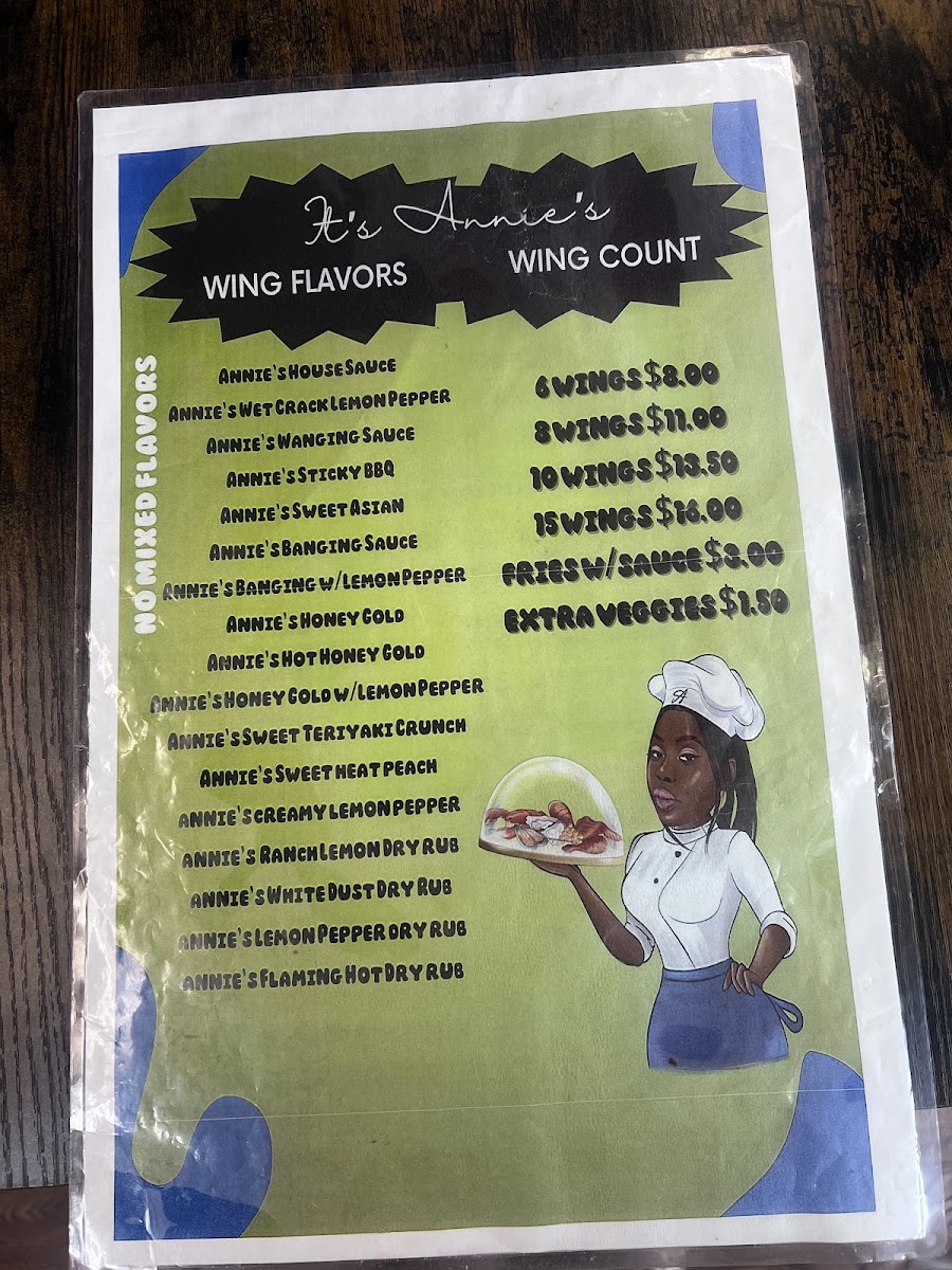 It's Annie's menu board