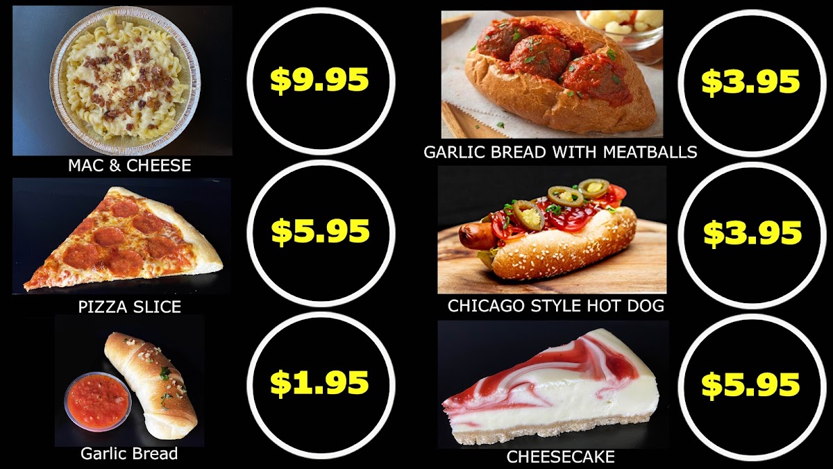 Fave Pizza menu board