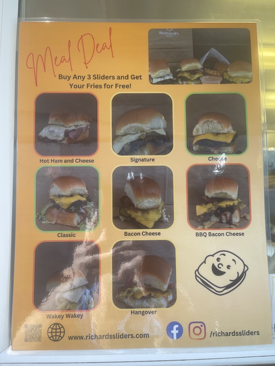Richard's Sliders menu board