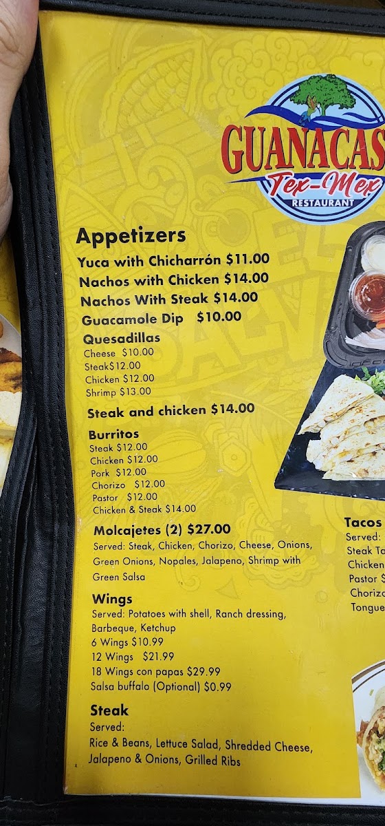 Guanacaste menu board