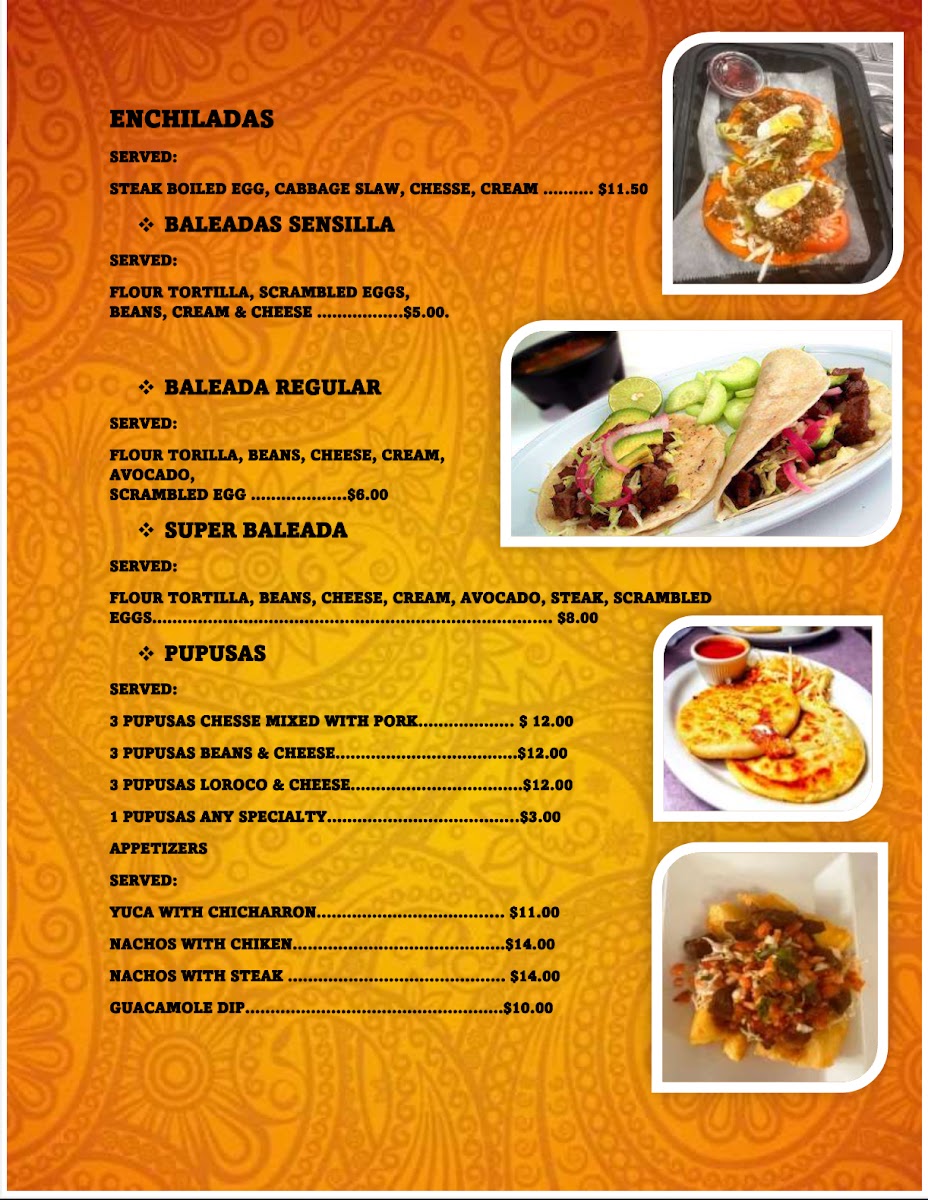 Guanacaste menu board
