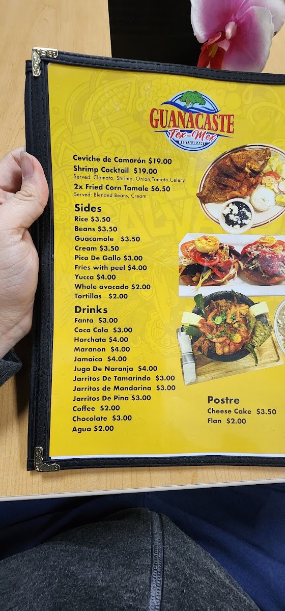 Guanacaste menu board