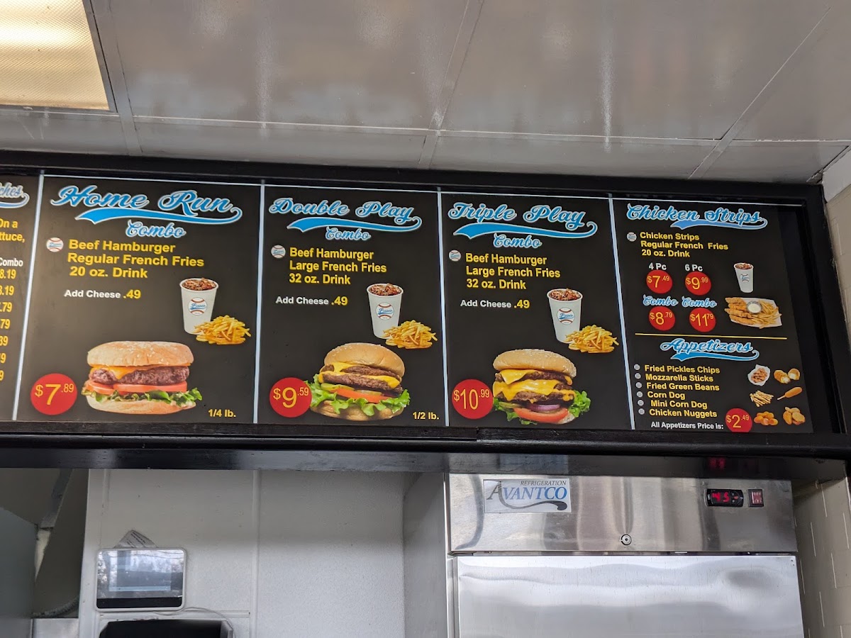 Bases Burgers menu board