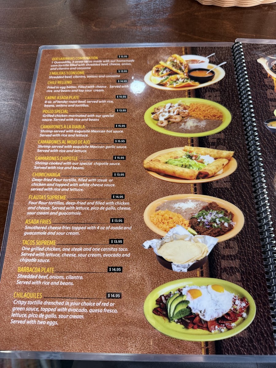 Fajita Grill Homemade Mexican Food & Mediterranean menu board