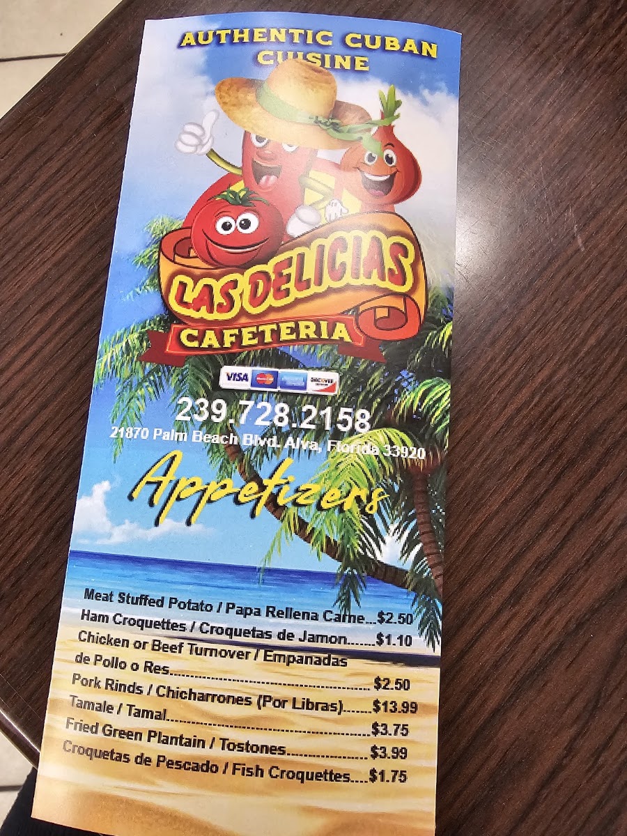 Cafe' Cubano menu board