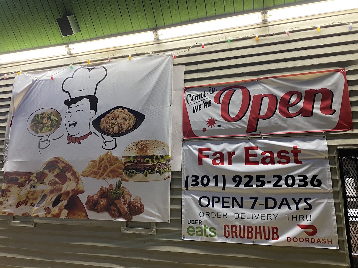 Far East Restaurant menu board