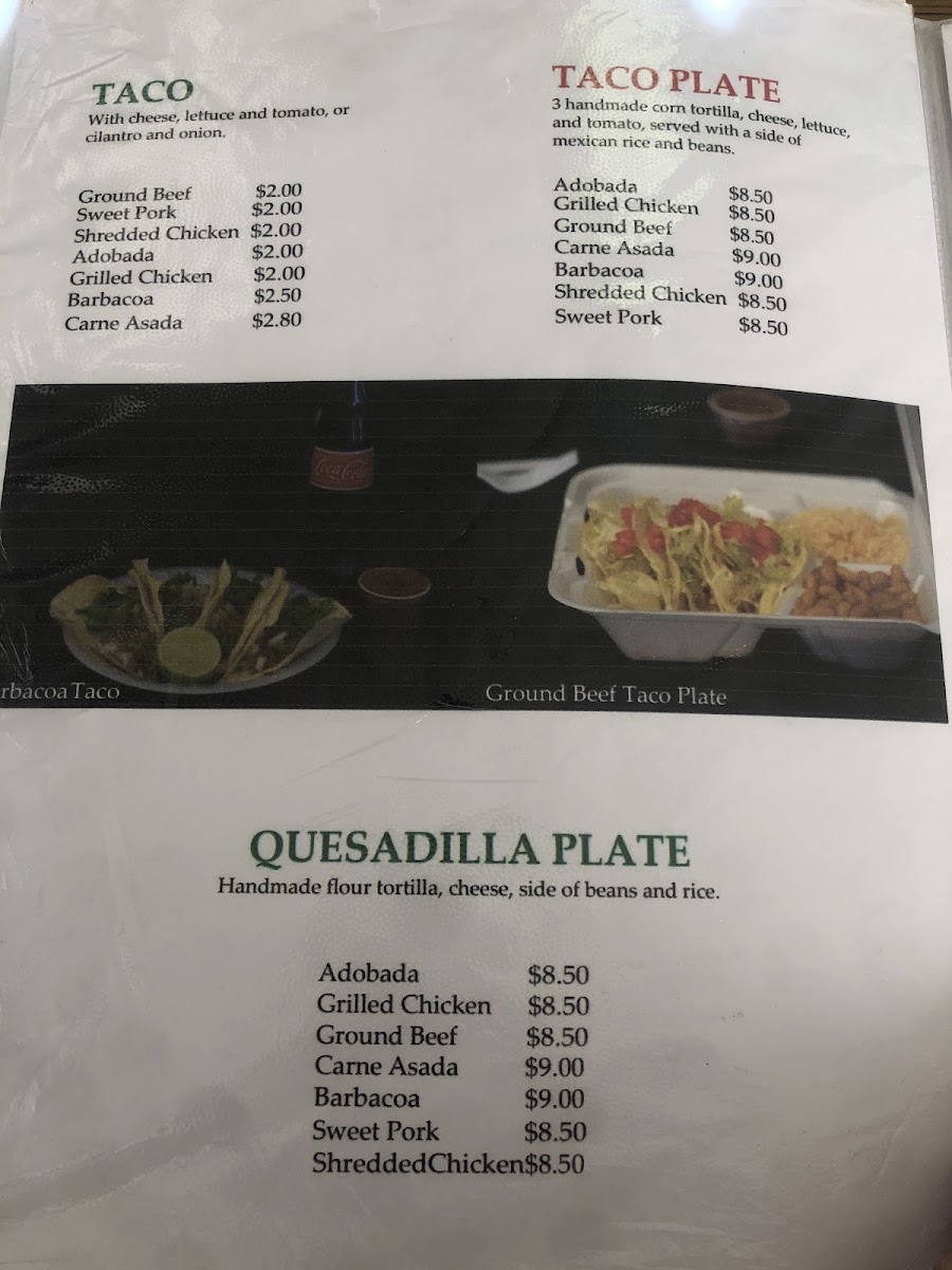 Papa Nachos menu board