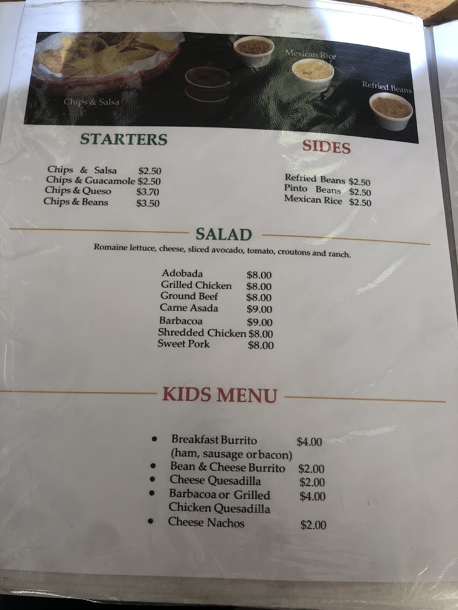 Papa Nachos menu board