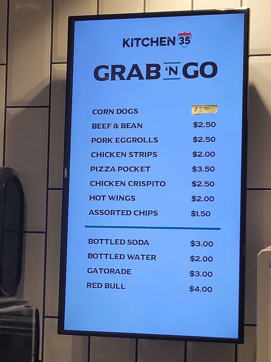 Kitchen 35 menu board