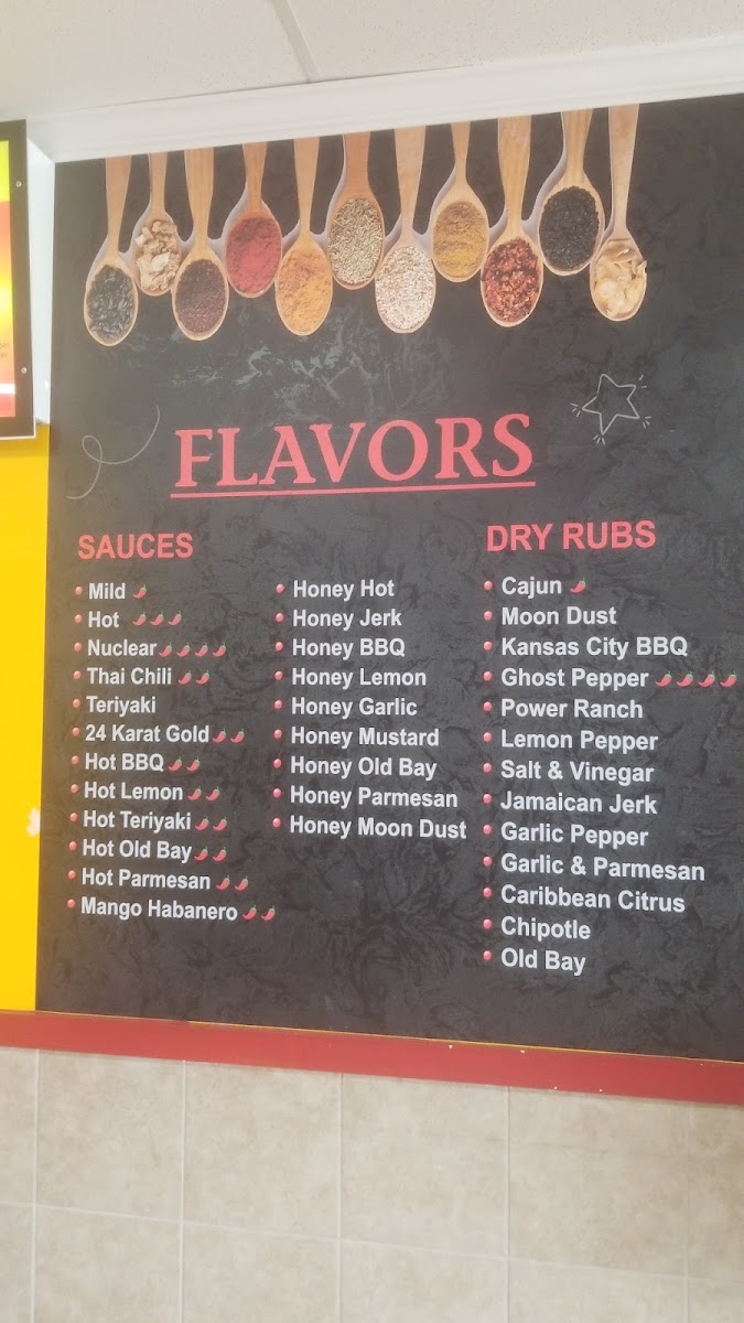 America's Best Wings - Seat Pleasant menu board