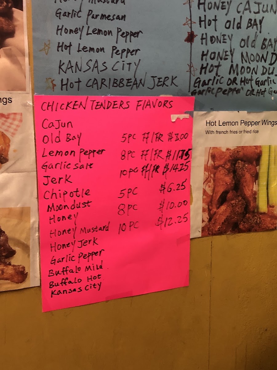 Bally's Carry Out menu board