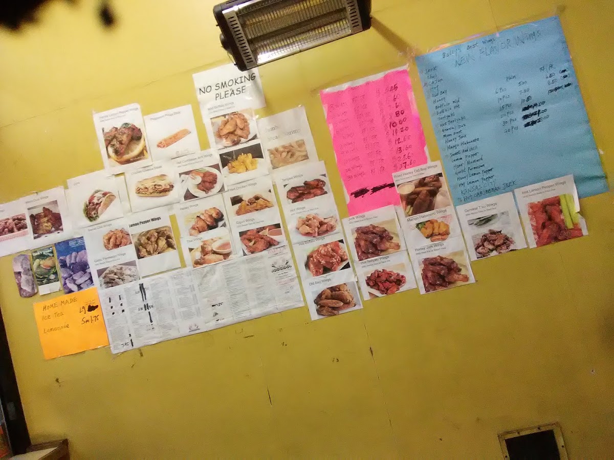 Bally's Carry Out menu board