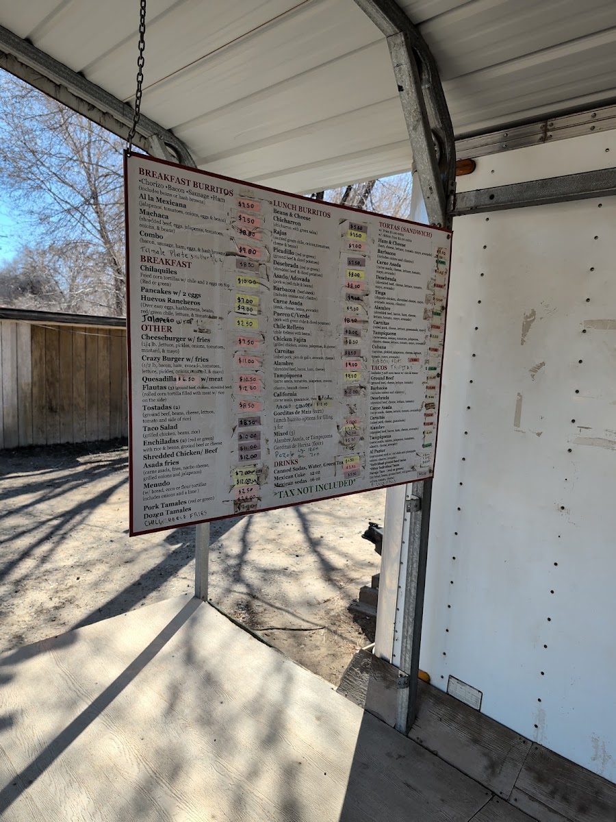 La Botana menu board