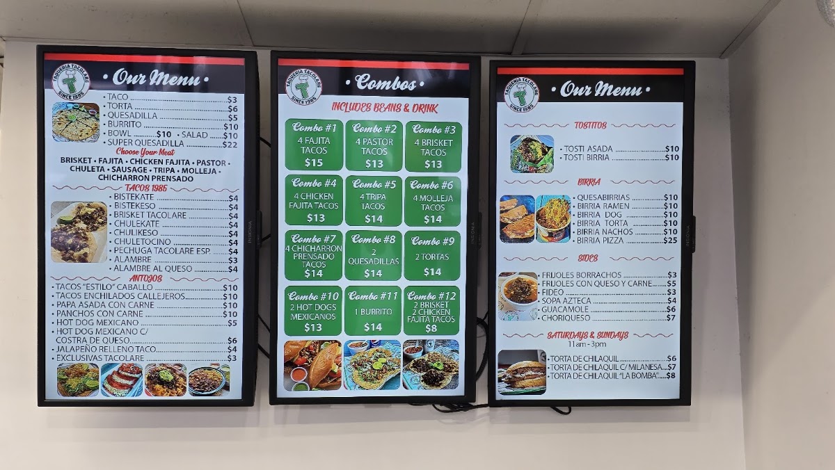 Tacolare Mcpherson menu board
