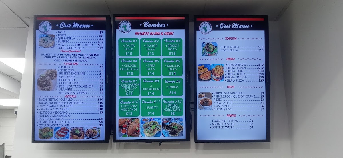 Tacolare Mcpherson menu board