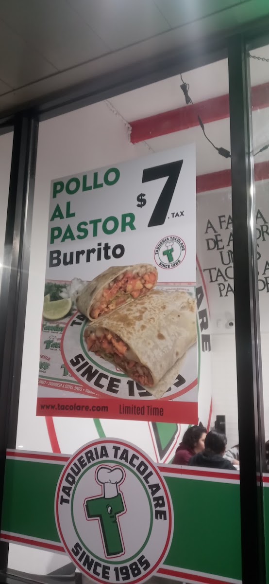 Tacolare Mcpherson menu board