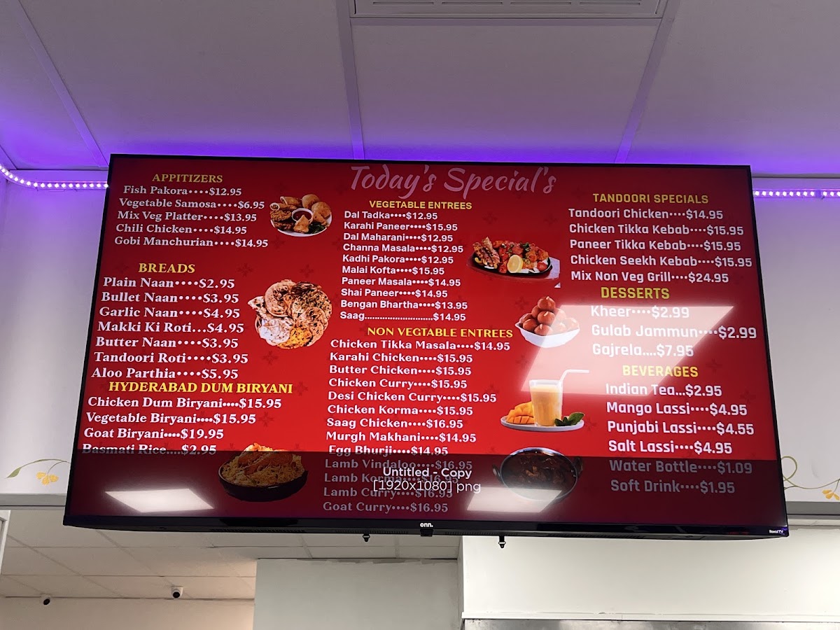 Punjabi Dhabba menu board