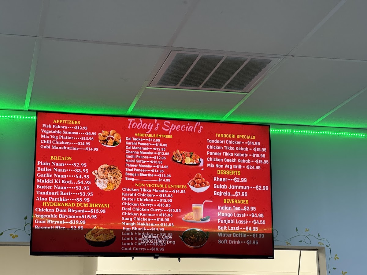 Punjabi Dhabba menu board
