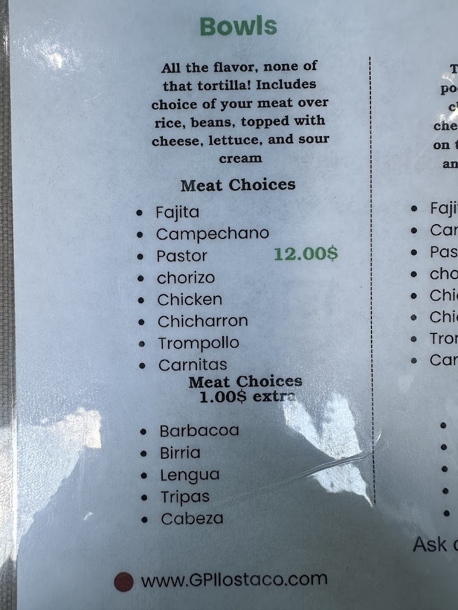 GPI Los Tacos / Mobile FOOD TRUCK menu board