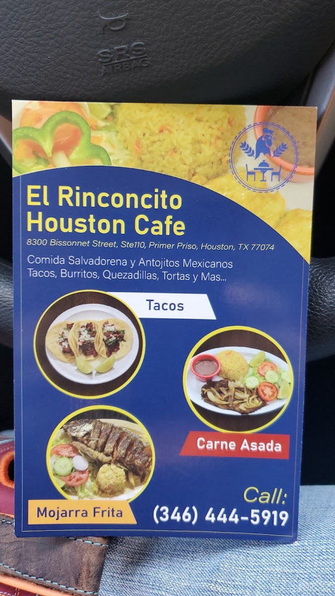 El Rinconcito Houston Cafe menu board