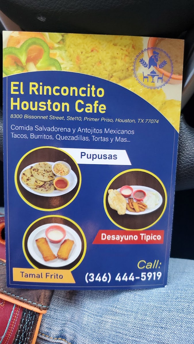 El Rinconcito Houston Cafe menu board