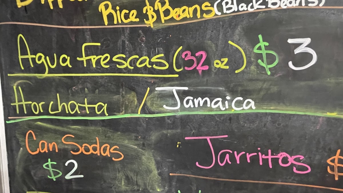Chubby Cactus Tacos menu board