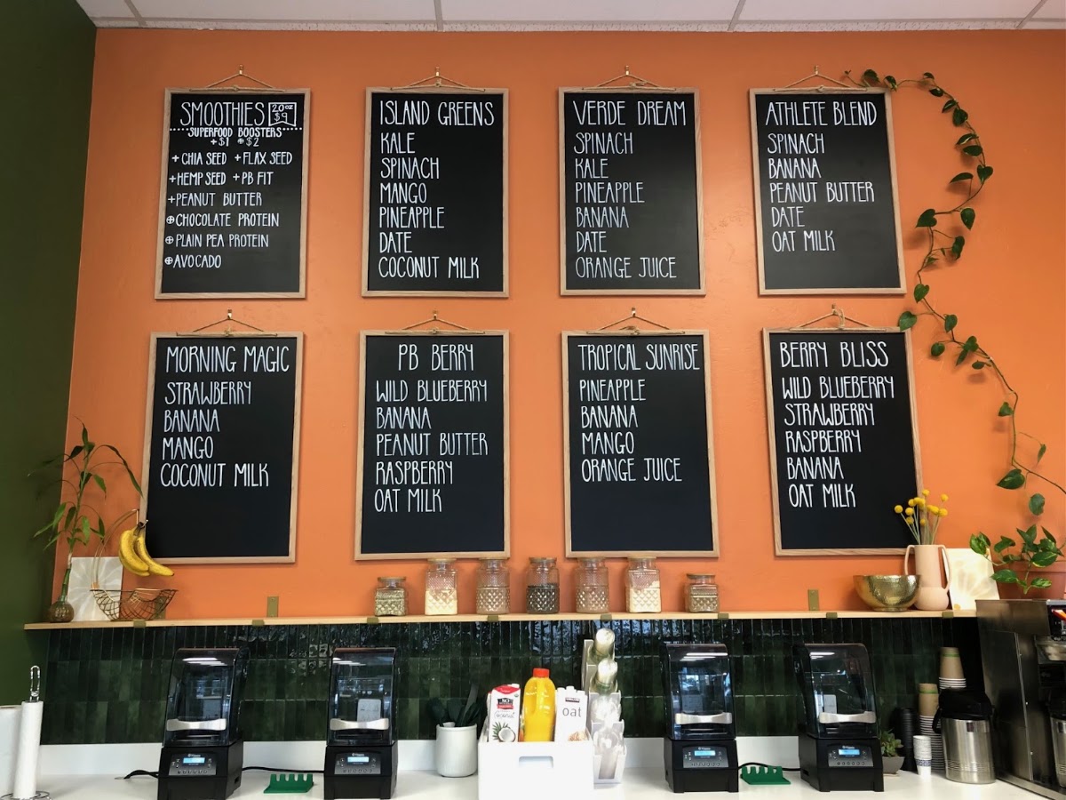 Blend Smoothie Co. menu board