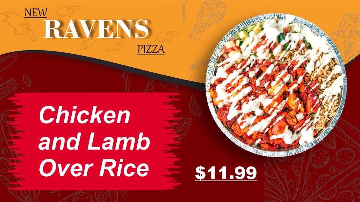 New Ravens Pizza menu board