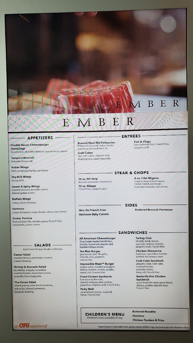 Bam Bam menu board