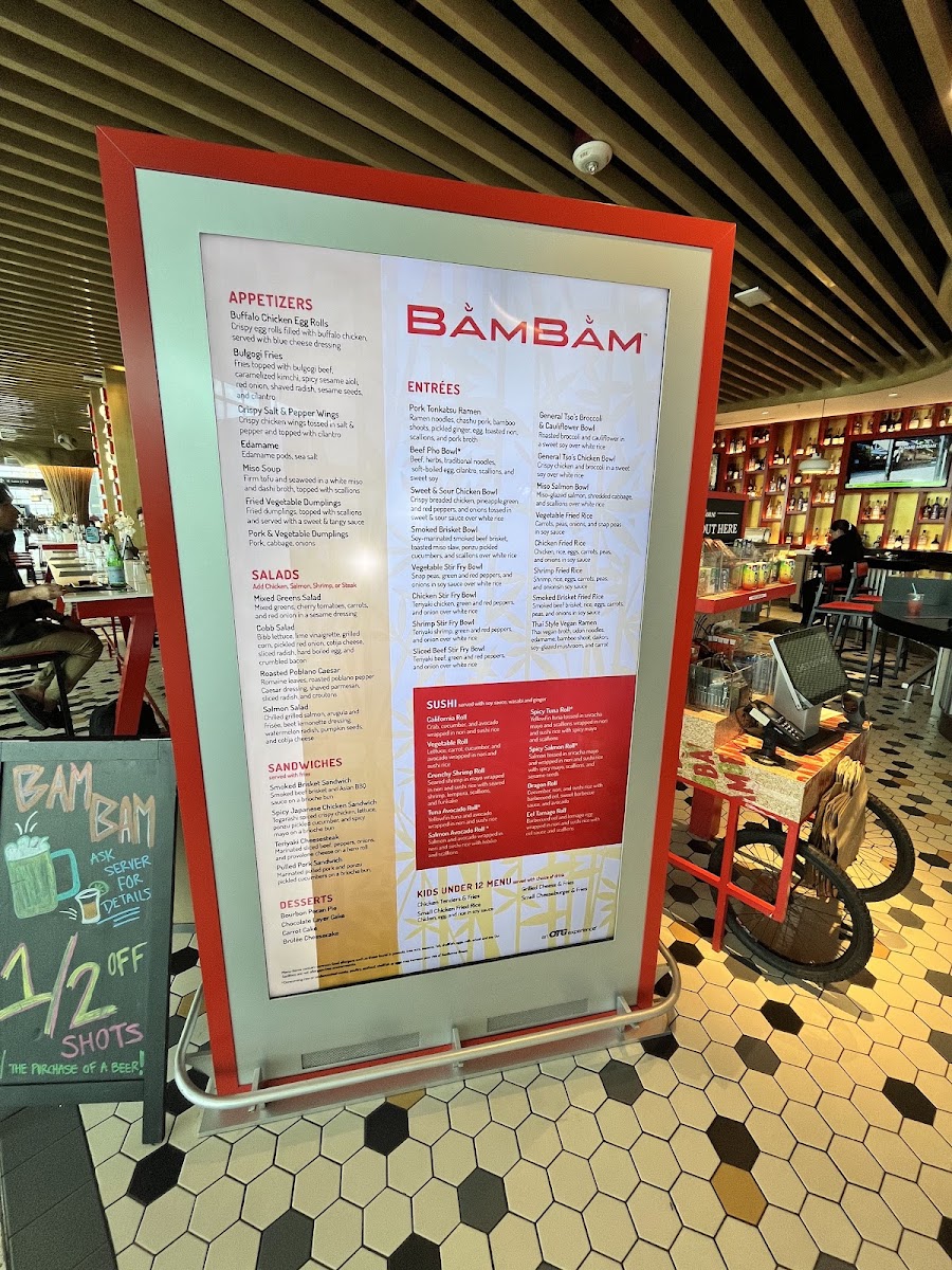Bam Bam menu board