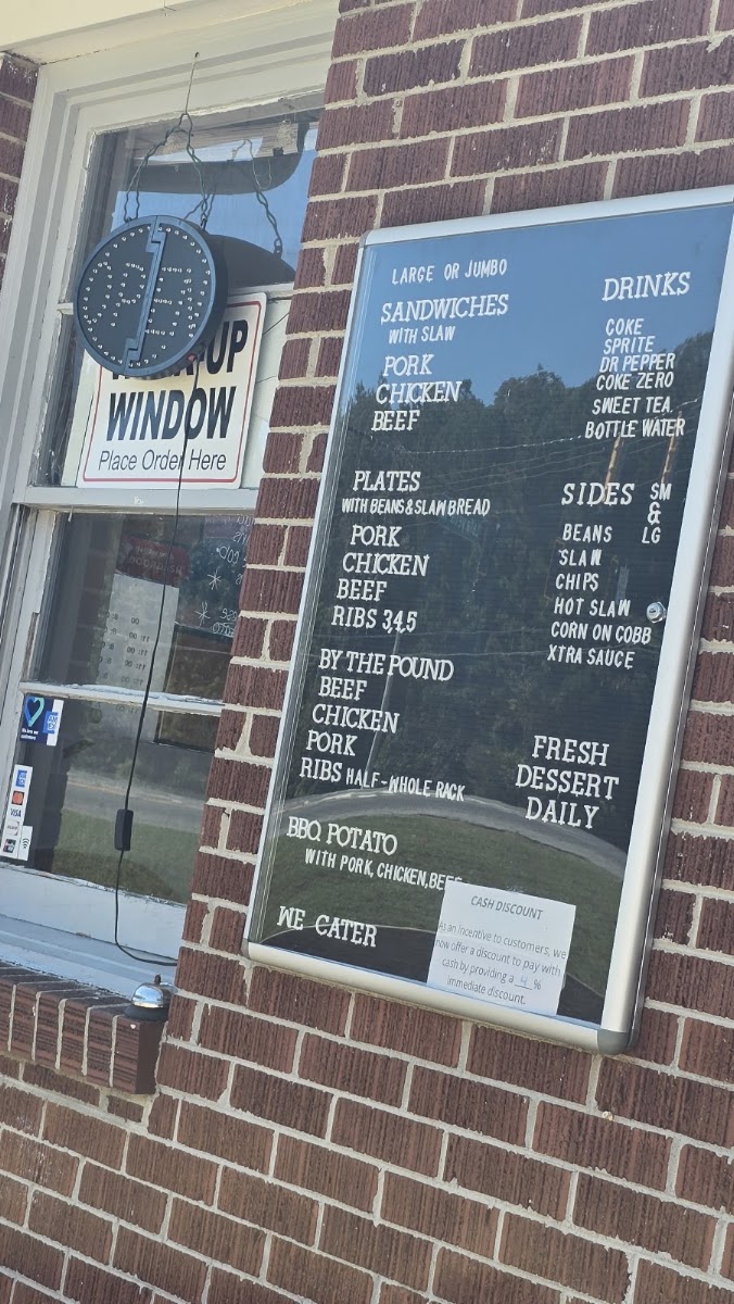 Brick House BBQ menu board